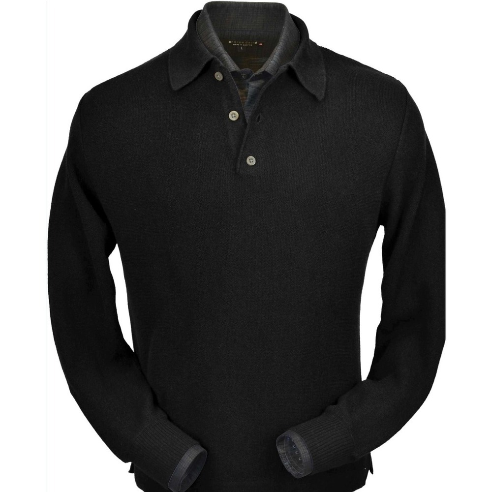 Peru‎ Unlimited Pima Cotton Long Sleeve Polo Shirt Menswear Casual sz L